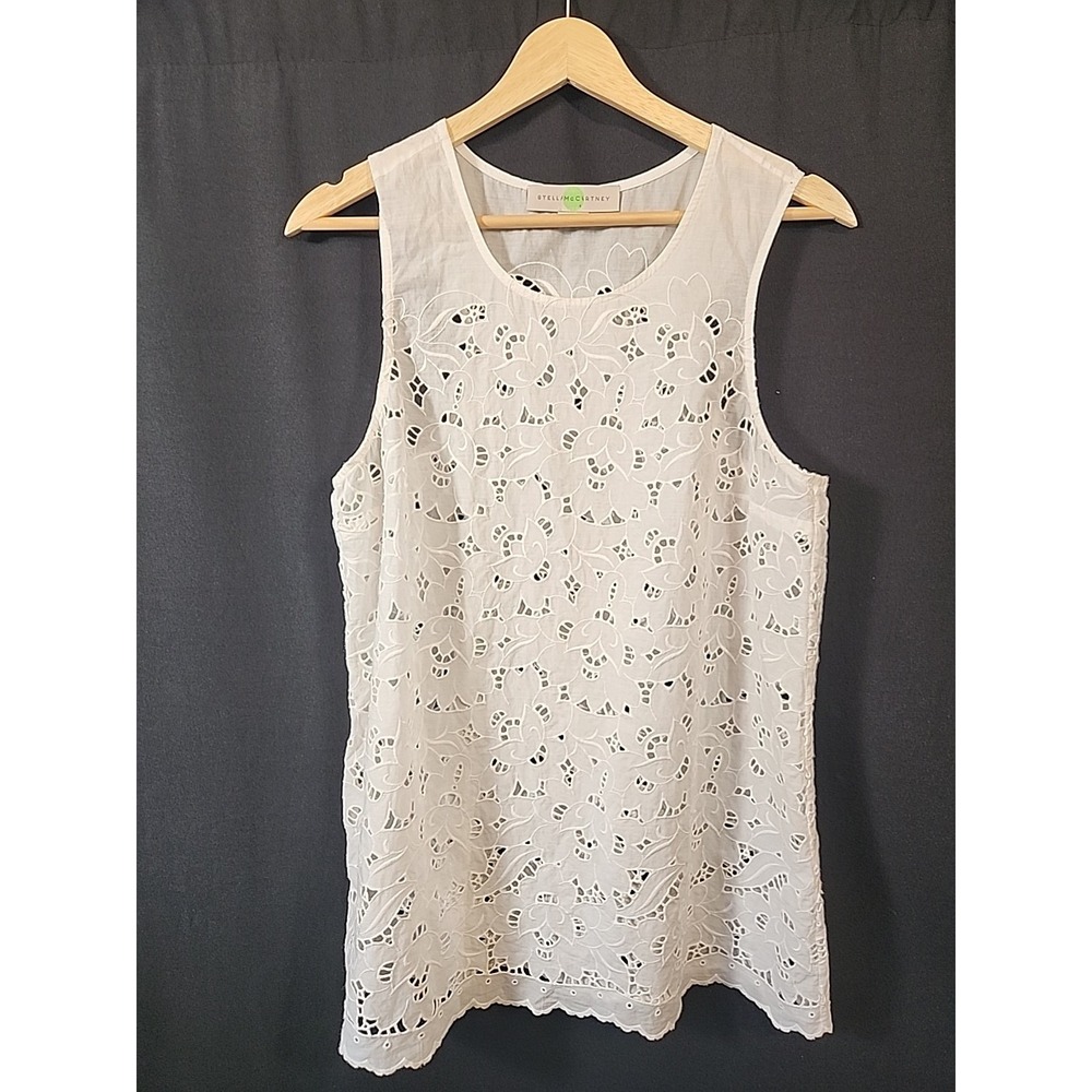 Stella McCartney White Cotton‎ Lace Sleeveless Top 2011 Resort Collection